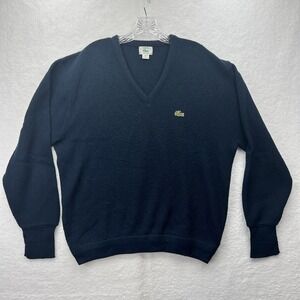 Vintage Izod Lacoste Sweater Mens Sz XL Blue Orlon‎ Acrylic Made in USA